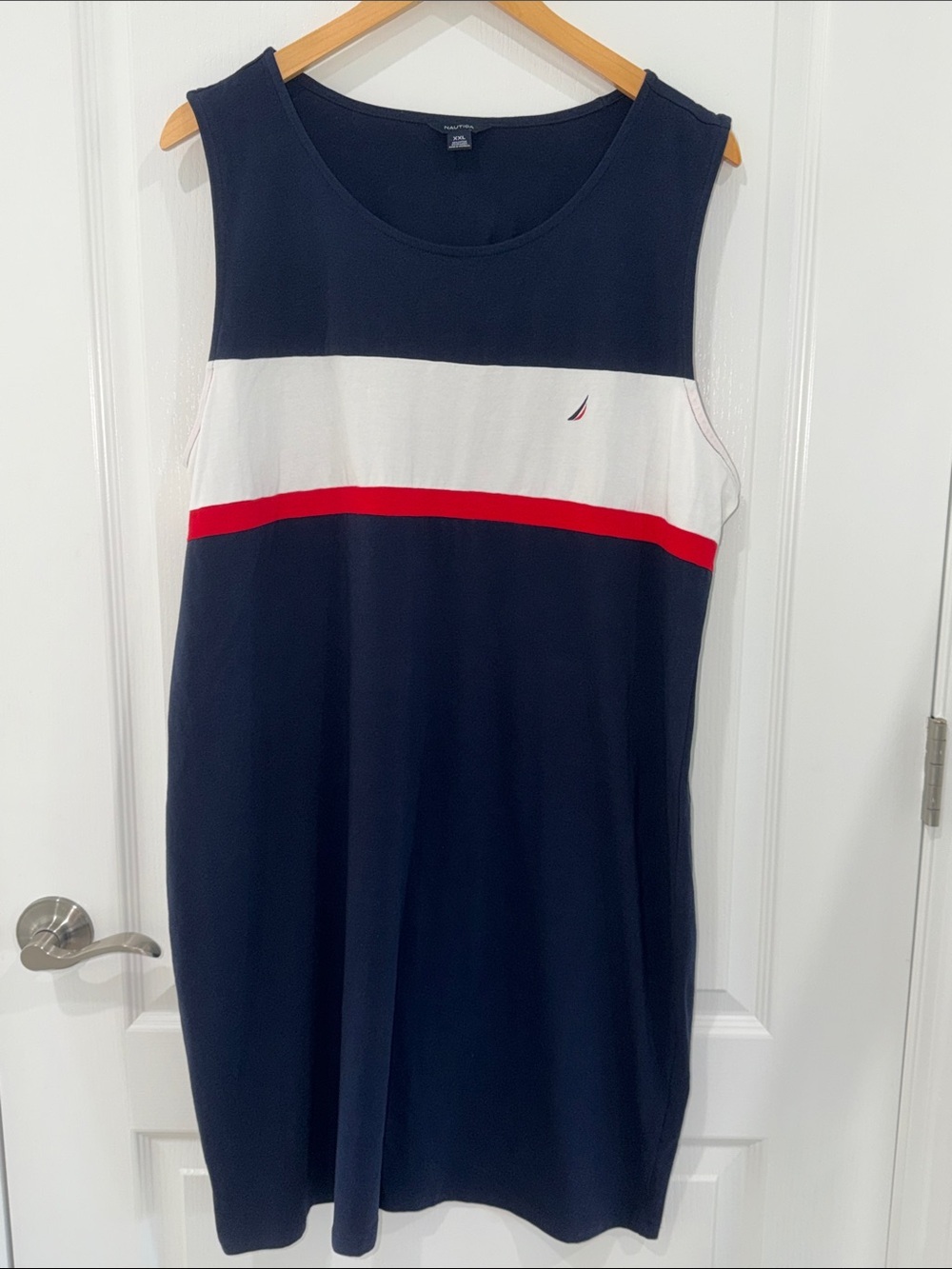 Nautica Navy Dress with White Panel and Red Accent size XXLARGE summer dress